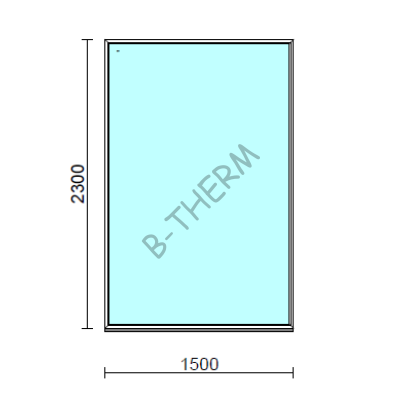 Fix ablak.  150x230 cm (Rendelhető méretek: szélesség 145-154 cm, magasság 225-234 cm.) Deluxe A85 profilból