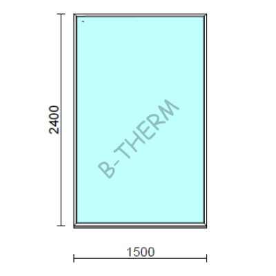 Fix ablak.  150x240 cm (Rendelhető méretek: szélesség 145-150 cm, magasság 235-240 cm.) Deluxe A85 profilból