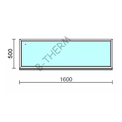 Kép 1/2 - Fix ablak.  160x 50 cm (Rendelhető méretek: szélesség 155-164 cm, magasság 50-54 cm.) Deluxe A85 profilból