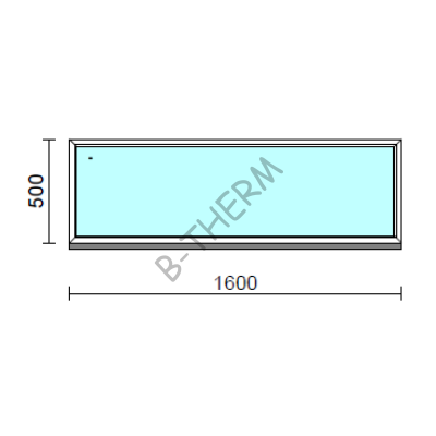 Fix ablak.  160x 50 cm (Rendelhető méretek: szélesség 155-164 cm, magasság 50-54 cm.) Deluxe A85 profilból
