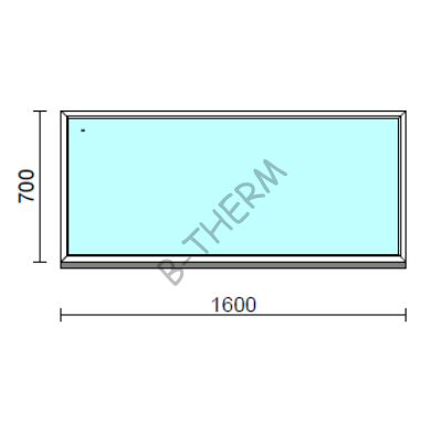 Fix ablak.  160x 70 cm (Rendelhető méretek: szélesség 155-164 cm, magasság 65-74 cm.) Deluxe A85 profilból