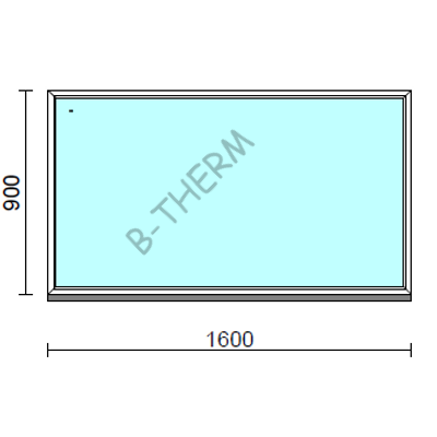 Fix ablak.  160x 90 cm (Rendelhető méretek: szélesség 155-164 cm, magasság 85-94 cm.) Deluxe A85 profilból