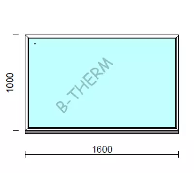 Kép 1/2 - Fix ablak.  160x100 cm (Rendelhető méretek: szélesség 155-164 cm, magasság 95-104 cm.) Deluxe A85 profilból