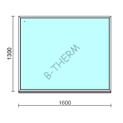 Fix ablak.  160x130 cm (Rendelhető méretek: szélesség 155-164 cm, magasság 125-134 cm.) Deluxe A85 profilból