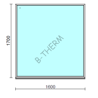 Fix ablak.  160x170 cm (Rendelhető méretek: szélesség 155-164 cm, magasság 165-174 cm.) Deluxe A85 profilból