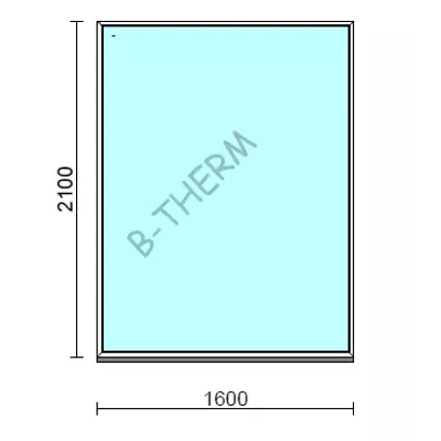 Kép 1/2 - Fix ablak.  160x210 cm (Rendelhető méretek: szélesség 155-164 cm, magasság 205-214 cm.) Deluxe A85 profilból