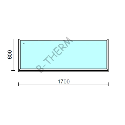 Kép 1/2 - Fix ablak  170x 60 cm Deluxe A85 profilból