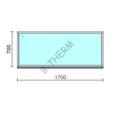 Fix ablak.  170x 70 cm (Rendelhető méretek: szélesség 165-174 cm, magasság 65-74 cm.)   Optima 76 profilból