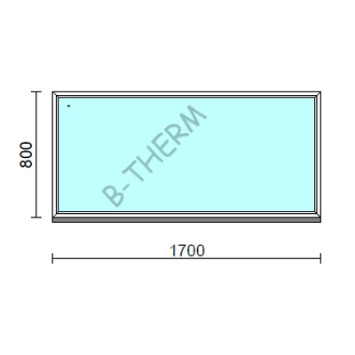 Kép 1/2 - Fix ablak.  170x 80 cm (Rendelhető méretek: szélesség 165-174 cm, magasság 75-84 cm.) Deluxe A85 profilból