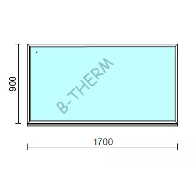 Kép 1/2 - Fix ablak.  170x 90 cm (Rendelhető méretek: szélesség 165-174 cm, magasság 85-94 cm.) Deluxe A85 profilból