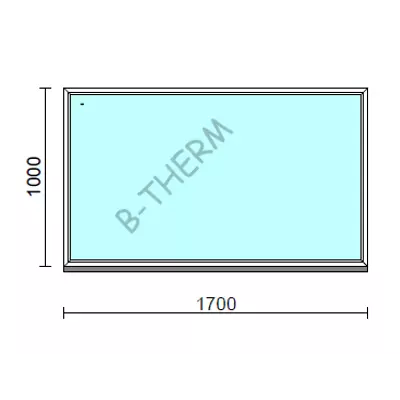 Kép 1/2 - Fix ablak.  170x100 cm (Rendelhető méretek: szélesség 165-174 cm, magasság 95-104 cm.) Deluxe A85 profilból