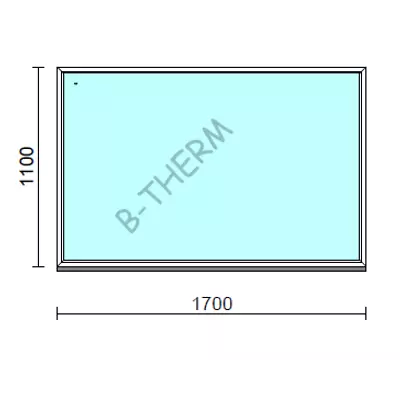 Kép 1/2 - Fix ablak.  170x110 cm (Rendelhető méretek: szélesség 165-174 cm, magasság 105-114 cm.) Deluxe A85 profilból