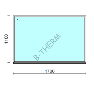 Fix ablak.  170x110 cm (Rendelhető méretek: szélesség 165-174 cm, magasság 105-114 cm.)  New Balance 85 profilból