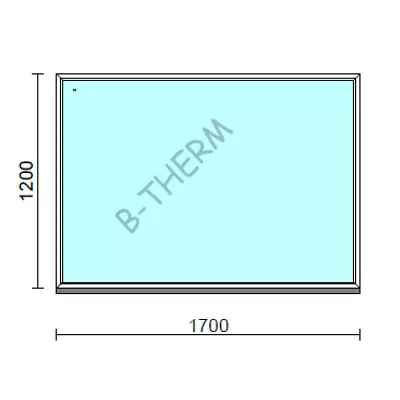 Kép 1/2 - Fix ablak.  170x120 cm (Rendelhető méretek: szélesség 165-174 cm, magasság 115-124 cm.) Deluxe A85 profilból