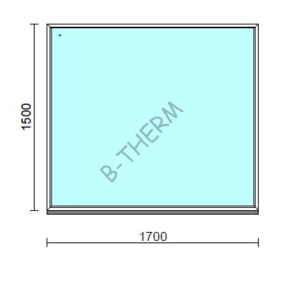 Fix ablak.  170x150 cm (Rendelhető méretek: szélesség 165-174 cm, magasság 145-154 cm.)  New Balance 85 profilból