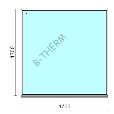 Kép 1/2 - Fix ablak.  170x170 cm (Rendelhető méretek: szélesség 165-174 cm, magasság 165-174 cm.) Deluxe A85 profilból