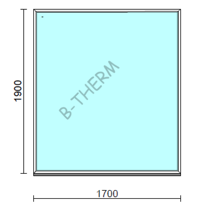Fix ablak.  170x190 cm (Rendelhető méretek: szélesség 165-174 cm, magasság 185-194 cm.)   Green 76 profilból