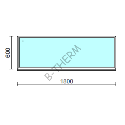 Fix ablak.  180x 60 cm (Rendelhető méretek: szélesség 175-184 cm, magasság 55-64 cm.) Deluxe A85 profilból