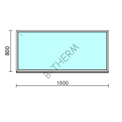 Fix ablak.  180x 80 cm (Rendelhető méretek: szélesség 175-184 cm, magasság 75-84 cm.) Deluxe A85 profilból