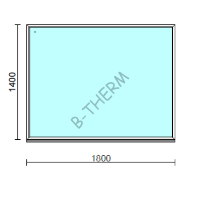 Fix ablak.  180x140 cm (Rendelhető méretek: szélesség 175-184 cm, magasság 135-144 cm.)   Optima 76 profilból
