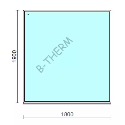 Kép 1/2 - Fix ablak.  180x190 cm (Rendelhető méretek: szélesség 175-184 cm, magasság 185-194 cm.) Deluxe A85 profilból