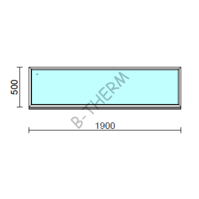 Fix ablak.  190x 50 cm (Rendelhető méretek: szélesség 185-194 cm, magasság 50-54 cm.)  New Balance 85 profilból