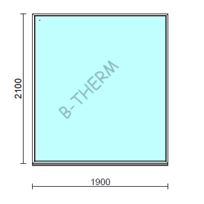 Kép 1/2 - Fix ablak.  190x210 cm (Rendelhető méretek: szélesség 185-194 cm, magasság 205-214 cm.) Deluxe A85 profilból