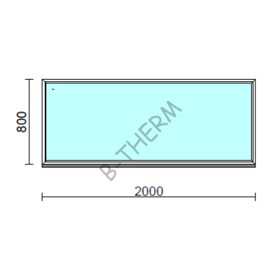 Fix ablak.  200x 80 cm (Rendelhető méretek: szélesség 195-204 cm, magasság 75-84 cm.) Deluxe A85 profilból