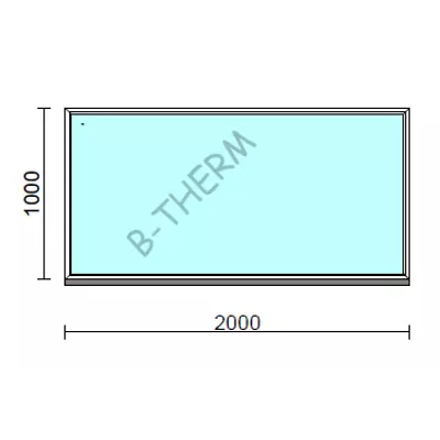 Kép 1/2 - Fix ablak.  200x100 cm (Rendelhető méretek: szélesség 195-204 cm, magasság 95-104 cm.) Deluxe A85 profilból