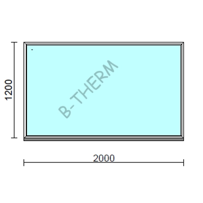 Kép 1/2 - Fix ablak.  200x120 cm (Rendelhető méretek: szélesség 195-204 cm, magasság 115-124 cm.) Deluxe A85 profilból