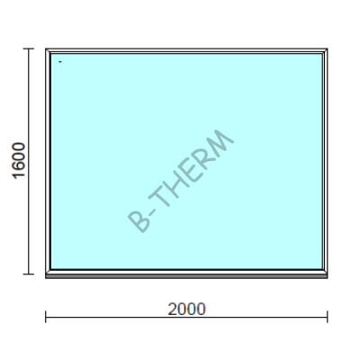 Fix ablak.  200x160 cm (Rendelhető méretek: szélesség 195-204 cm, magasság 155-164 cm.) Deluxe A85 profilból