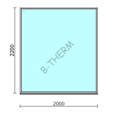 Fix ablak.  200x220 cm (Rendelhető méretek: szélesség 195-204 cm, magasság 215-224 cm.)  New Balance 85 profilból