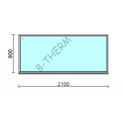 Kép 1/2 - Fix ablak.  210x 90 cm (Rendelhető méretek: szélesség 205-214 cm, magasság 85-94 cm.) Deluxe A85 profilból