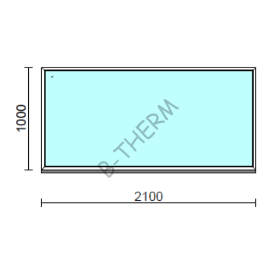 Fix ablak.  210x100 cm (Rendelhető méretek: szélesség 205-214 cm, magasság 95-104 cm.) Deluxe A85 profilból