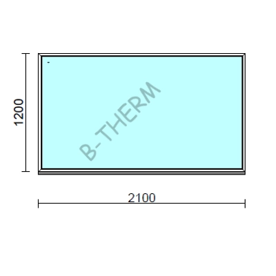 Kép 1/2 - Fix ablak.  210x120 cm (Rendelhető méretek: szélesség 205-214 cm, magasság 115-124 cm.) Deluxe A85 profilból