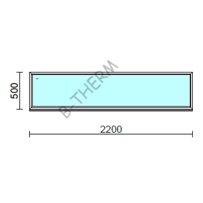 Kép 1/2 - Fix ablak  220x 50 cm Deluxe A85 profilból