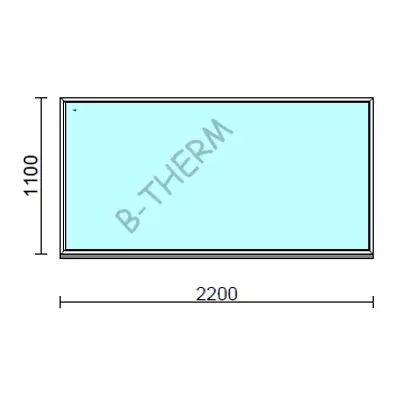 Kép 1/2 - Fix ablak.  220x110 cm (Rendelhető méretek: szélesség 215-224 cm, magasság 105-114 cm.)  New Balance 85 profilból