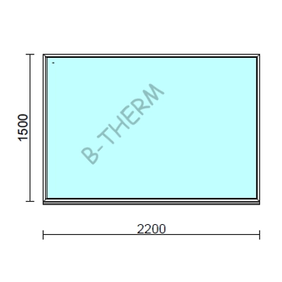 Kép 1/2 - Fix ablak.  220x150 cm (Rendelhető méretek: szélesség 215-224 cm, magasság 145-154 cm.) Deluxe A85 profilból