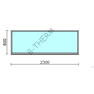 Fix ablak.  230x 80 cm (Rendelhető méretek: szélesség 225-234 cm, magasság 75-84 cm.) Deluxe A85 profilból