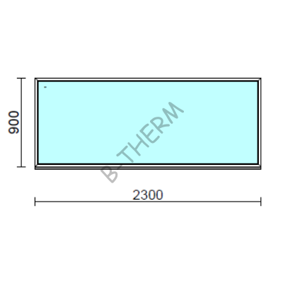 Fix ablak.  230x 90 cm (Rendelhető méretek: szélesség 225-234 cm, magasság 85-94 cm.) Deluxe A85 profilból