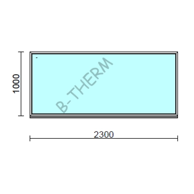 Kép 1/2 - Fix ablak.  230x100 cm (Rendelhető méretek: szélesség 225-234 cm, magasság 95-104 cm.) Deluxe A85 profilból