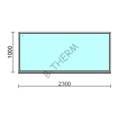 Fix ablak.  230x100 cm (Rendelhető méretek: szélesség 225-234 cm, magasság 95-104 cm.)  New Balance 85 profilból