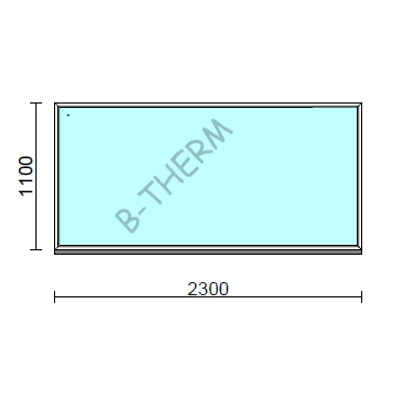 Kép 1/2 - Fix ablak.  230x110 cm (Rendelhető méretek: szélesség 225-234 cm, magasság 105-114 cm.) Deluxe A85 profilból