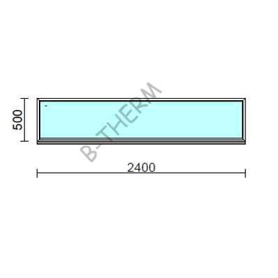 Fix ablak.  240x 50 cm (Rendelhető méretek: szélesség 235-240 cm, magasság 50-54 cm.)  New Balance 85 profilból