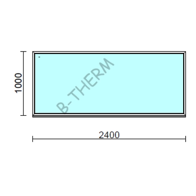 Kép 1/2 - Fix ablak.  240x100 cm (Rendelhető méretek: szélesség 235-240 cm, magasság 95-104 cm.) Deluxe A85 profilból