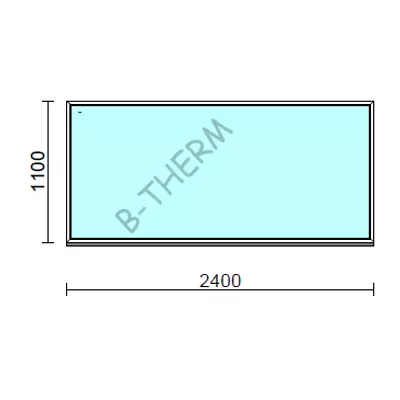 Kép 1/2 - Fix ablak.  240x110 cm (Rendelhető méretek: szélesség 235-240 cm, magasság 105-114 cm.) Deluxe A85 profilból