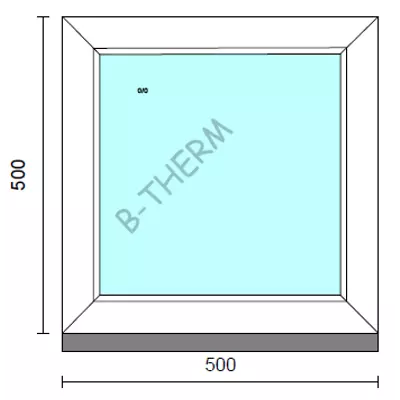 Kép 1/2 - Fix ablak.   50x 50 cm (Rendelhető méretek: szélesség 50-54 cm, magasság 50-54 cm.) Deluxe A85 profilból
