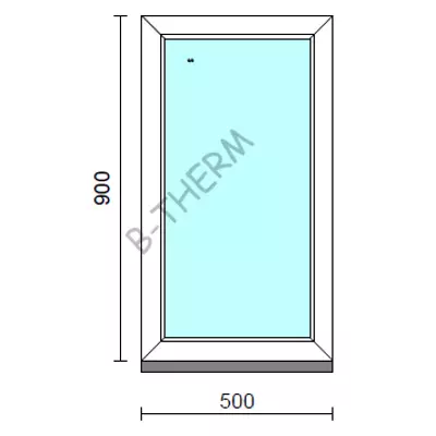 Kép 1/2 - Fix ablak.   50x 90 cm (Rendelhető méretek: szélesség 50-54 cm, magasság 85-94 cm.) Deluxe A85 profilból