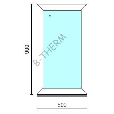 Fix ablak.   50x 90 cm (Rendelhető méretek: szélesség 50-54 cm, magasság 85-94 cm.)   Green 76 profilból