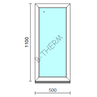Fix ablak.   50x110 cm (Rendelhető méretek: szélesség 50-54 cm, magasság 105-114 cm.) Deluxe A85 profilból